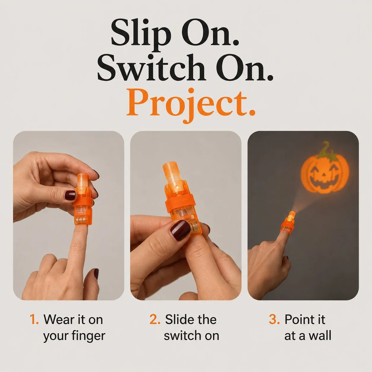 GlowFright LED Finger Lights — 60 Pack