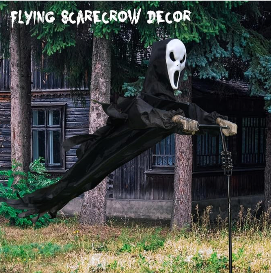 Flying Grim Reaper Halloween Yard Decoration