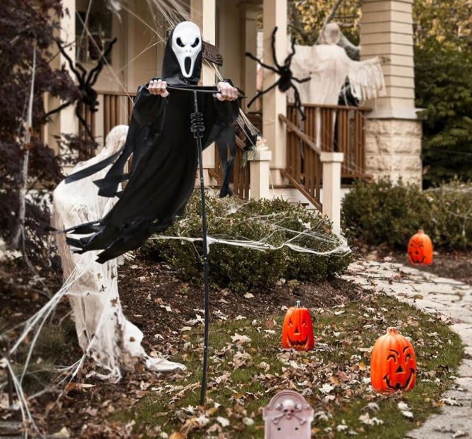Flying Grim Reaper Halloween Yard Decoration